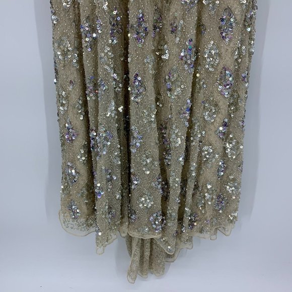 Mac Duggal Dress 5021 Geometric Embellished Evening Gown Long Sleeve - Picture 10 of 16